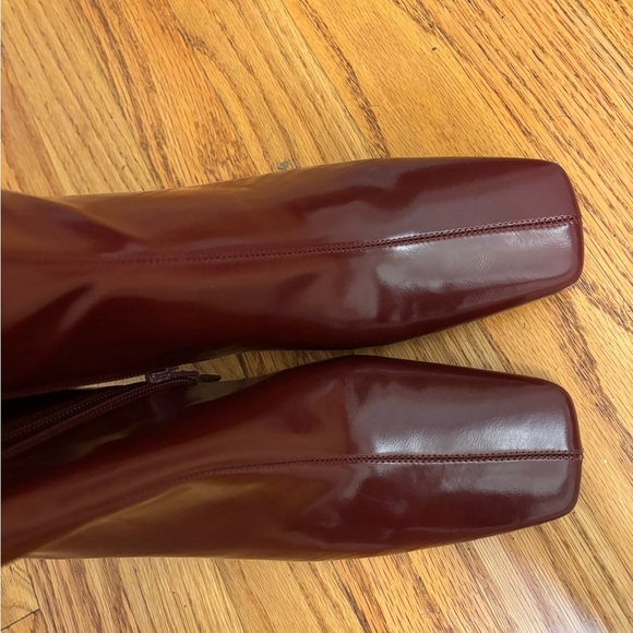 New Jeffrey Campbell checkmate knee high kitten heel boots in cowboy red - Picture 7 of 8